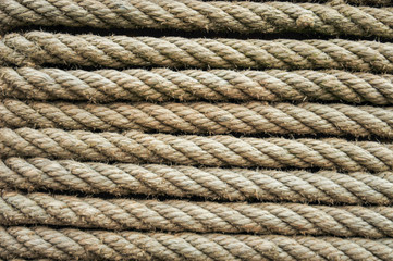 Close up of rope wrapped around a post