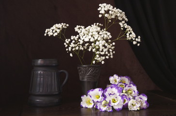 Beautiful white flowers  - eustoma and gypsophila