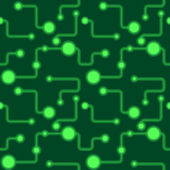 Dark green abstract hand-drawn sketch. Vector circuit pattern for textile, prints, wallpaper, wrapping paper, web decor etc.