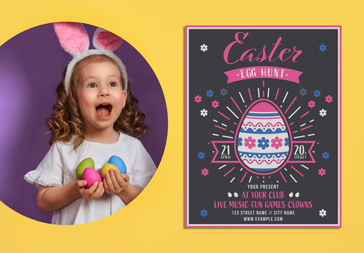 Vintage Easter Egg Hunt Party Invitation Layout