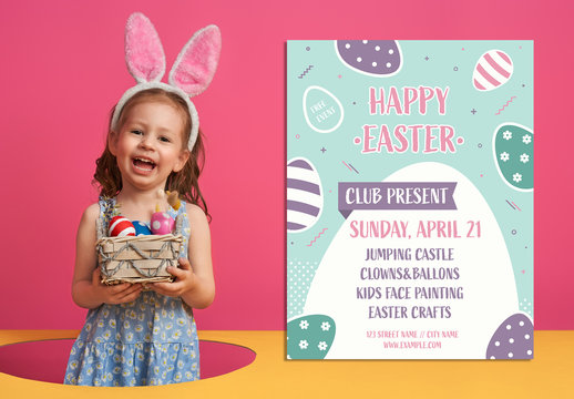 Easter Egg Hunt for Children Invitation Layout