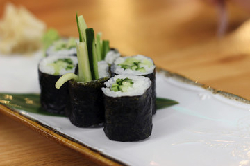 sushi on plate 