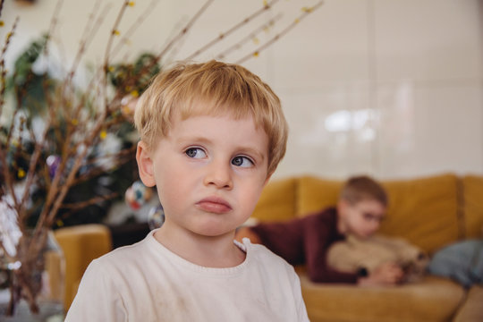 Little boy pouting