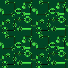 Dark green abstract hand-drawn sketch. Vector circuit pattern for textile, prints, wallpaper, wrapping paper, web decor etc.