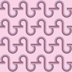 Vector waves - seamless pattern from Sixties. Colorful retro ornament for fabric, prints, wallpaper, wrapping paper, web etc.