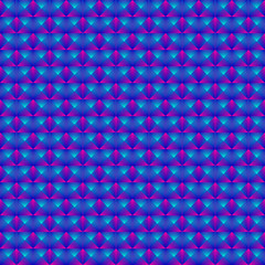 Obraz premium Chaotic pattern of blue rhombuses and purple triangles in a zigzag.