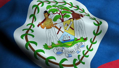 Belize Waving Flag in 3D