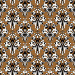Damask Seamless Outline Pattern