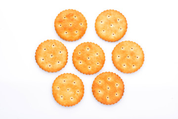 crackers closeup. crackers on a white background. biscuit