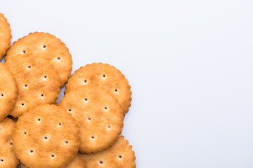crackers closeup. crackers on a white background. biscuit