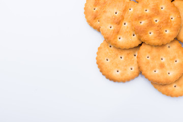 crackers closeup. crackers on a white background. biscuit