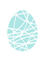 Pastel blue easter egg with white ornament
