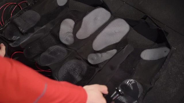 EMS electro stimulation sports equipment in gym