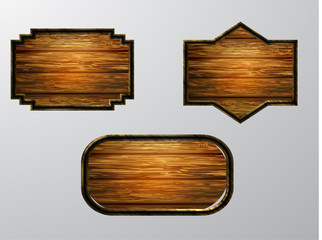Vector realistic illustration of wooden signboard