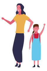 Single mother with kid daughter