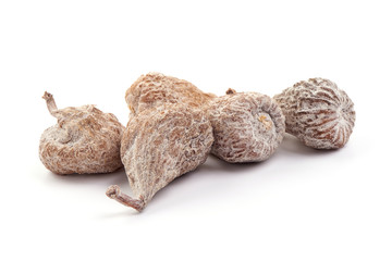 Tasty Organic Dried Figs berries, close-up, isolated on white background