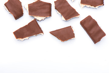 delicious pieces of chocolate. sweet chocolate food photo