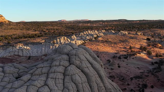 Aerial view of White Pocket, Vermilion Cliffs National Monument, Utah, Arizona, United States