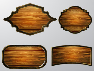 Vector realistic illustration of wooden signboard