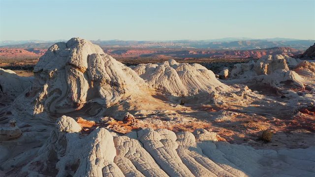 Aerial view of White Pocket, Vermilion Cliffs National Monument, Utah, Arizona, United States
