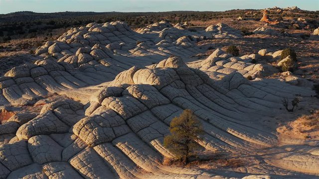 Aerial view of White Pocket, Vermilion Cliffs National Monument, Utah, Arizona, United States