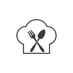Monochrome chef with spoon and fork
