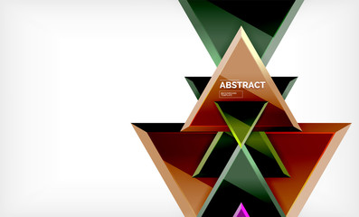 Triangular low poly background design, multicolored triangles