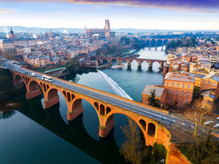 Aerial view of French city of Albi