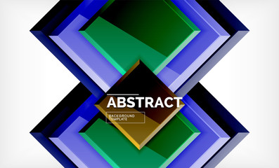 Geometric abstract background, modern square design