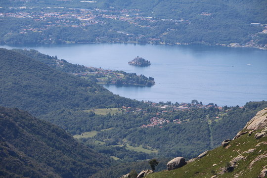View from Monte Mottarone to Lago d'Orta, Italy