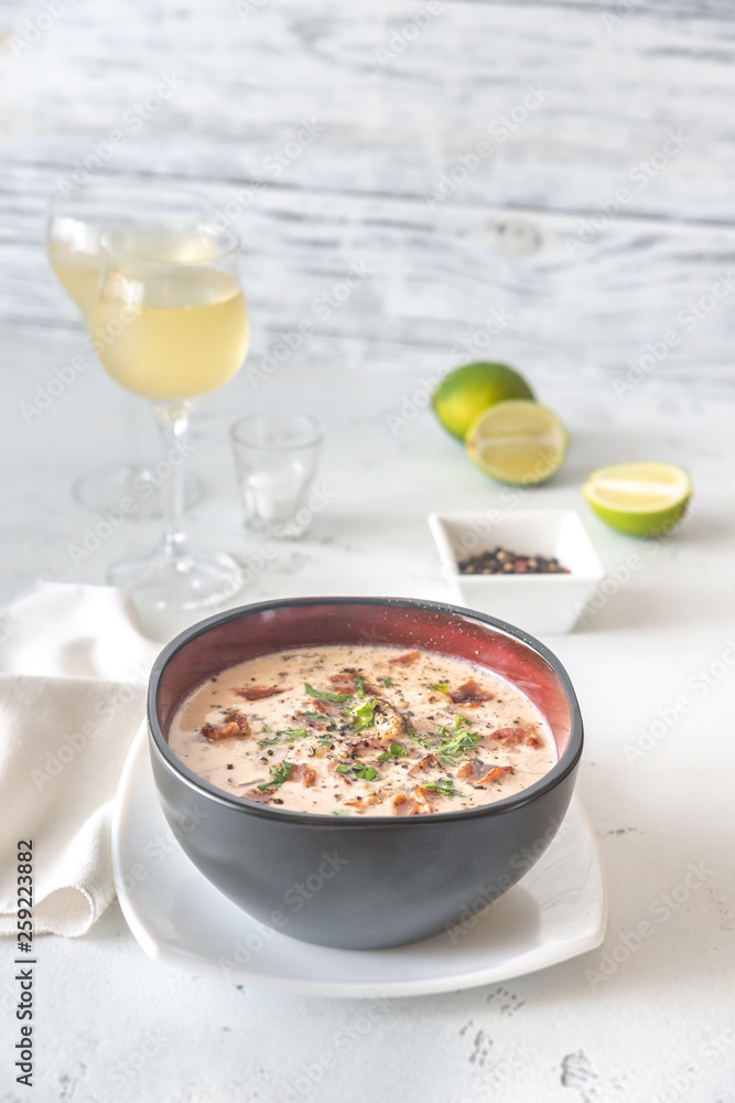 Sticker Bowl of clam chowder