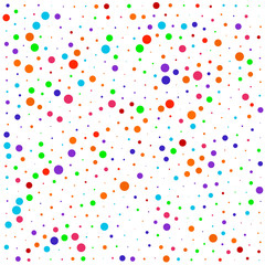 Vector colorful dotted seamless pattern. Multicolored decorative design card.Holiday pattern abstract background. Isolated dots for your design.
