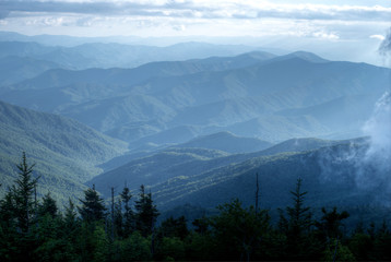 Scenic mountaintop of Clingman's Dome.