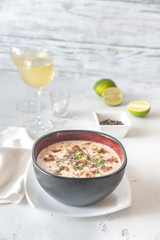 Bowl of clam chowder