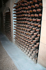 wine bottles at cellar
