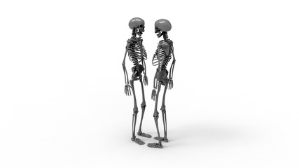 3D rendering - two skeletons looking at each other