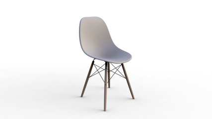 3D rendering - isolated chair with wooden legs