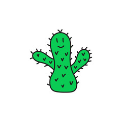 Doodle smiley cactus.