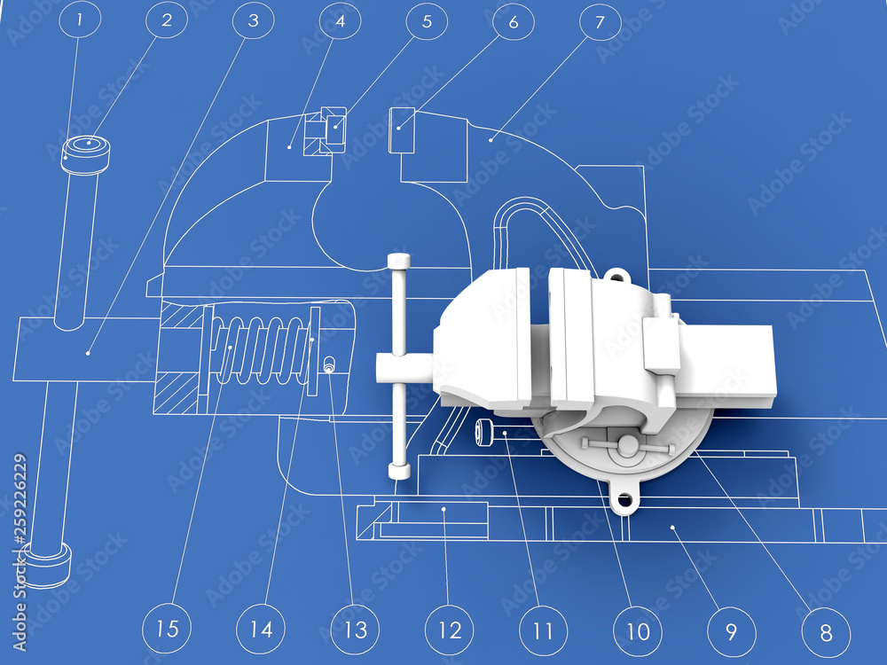 Poster 3d rendering - design a vice concept