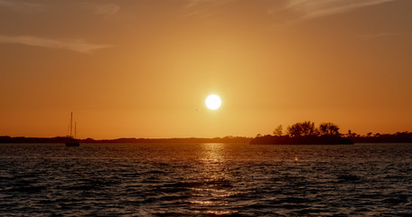 Fototapeta na wymiar Sunset on the inter coastal waterways of Florida, USA