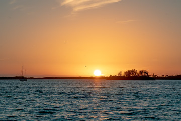 Naklejka na ściany i meble Sunset on the inter coastal waterways of Florida, USA