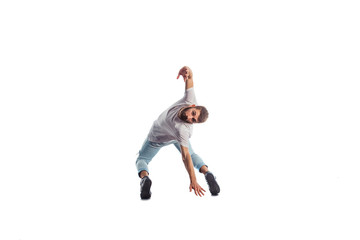 Cool man doing aerobic