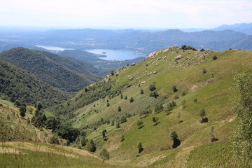 View to Lago d'Orta from Monte Mottarone, Italy
