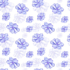 Watercolor seamless background pattern, watercolor flowers