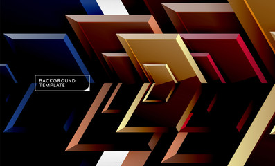 Shiny glossy arrows background, clean modern geometric design, futuristic composition