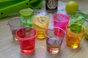 Shots of tequila (Mexican tequila, Guadalajara)