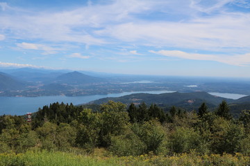 Fototapeta premium View to Lake Maggiore from Monte Mottarone, Italy