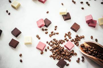 Chocolate and Coffee Bean Textured Background