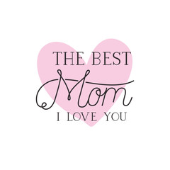 mom i love you label isolated icon