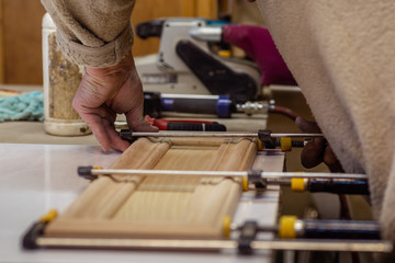 Making furniture from wood. Work carpenter. Carpentry tools.